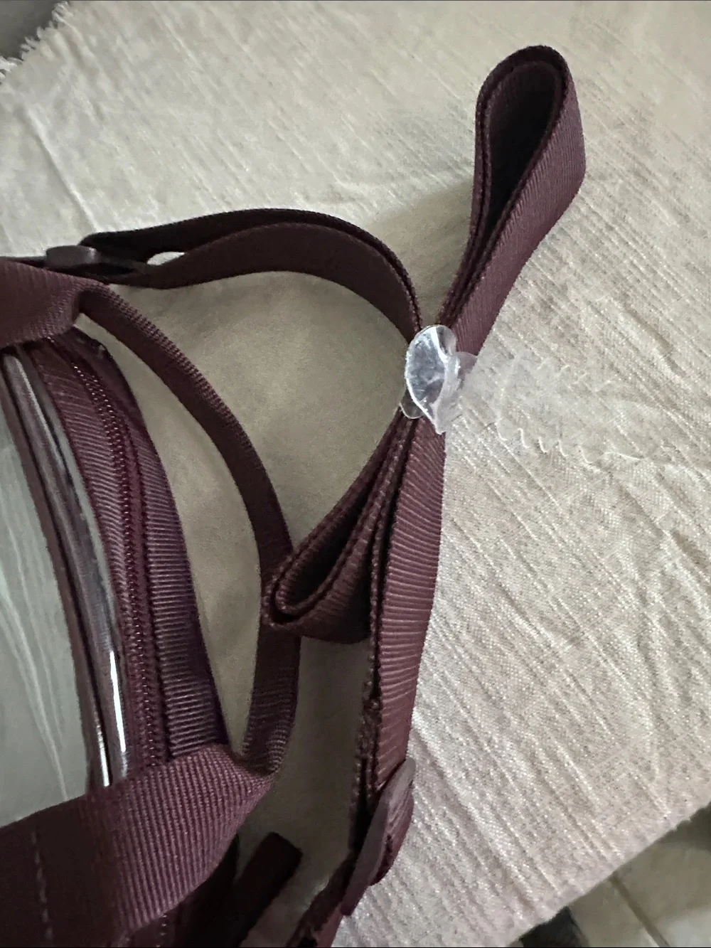 Clear Crossbody Shoulder Bag in Burgundy NWT